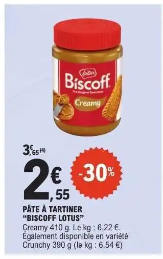 E.Leclerc PÂTE À TARTINER “BISCOFF LOTUS” offre