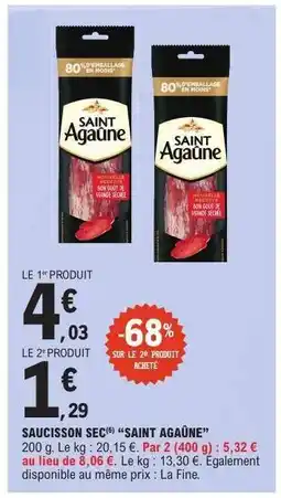 E.Leclerc SAUCISSON SEC SAINT AGAÛNE offre