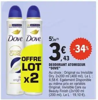 E.Leclerc Déodorant Atomiseur Dove offre