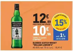 E.Leclerc BLENDED SCOTCH WHISKY WILLIAM LAWSON'S offre