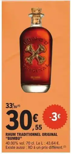 E.Leclerc Rhum Traditionnel Original 'Bumbu' offre