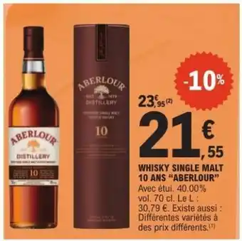 E.Leclerc WHISKY SINGLE MALT 10 ANS 'ABERLOUR' offre