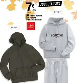 E.Leclerc Sweat homme ou femme tissaia basics offre
