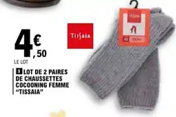 E.Leclerc Lot de 2 paires de chaussettes cocooning femme tissaia offre