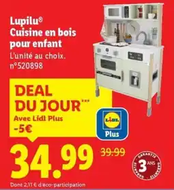 Lidl Lupilu cuisine en bois pour enfant offre