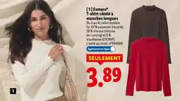 Lidl Esmara t-shirt côtelé à manches longues offre