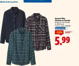 Lidl Esmara men chemise en flanelle offre