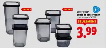 Lidl Silvercrest boîtes de conservation offre