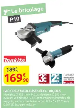 Rural Master Makita Pack de 2 meuleuses électriques offre