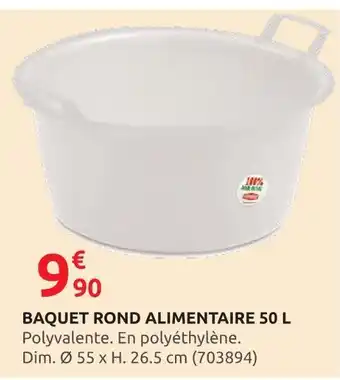 Rural Master Baquet rond alimentaire 50 L offre