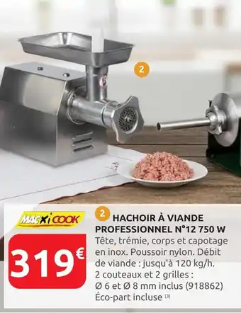 Rural Master MAXI COOK Hachoir à viande professionnel N°12 750 W offre