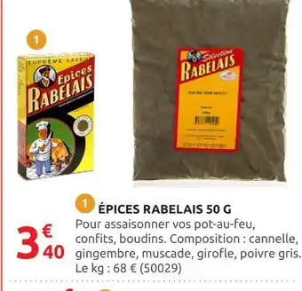 Rural Master Rabelais Épices 50 g offre
