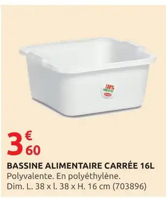 Rural Master Bassine alimentaire carrée 16L offre