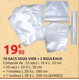 Rural Master 70 sacs sous vide + 2 rouleaux offre