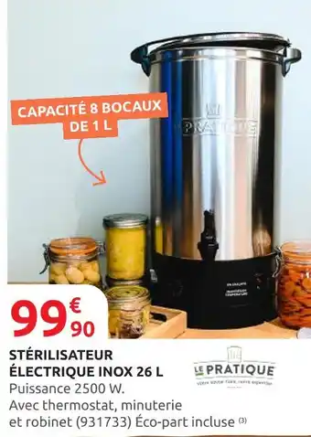 Rural Master LE PRATIQUE Stérilisateur électrique inox 26 l offre