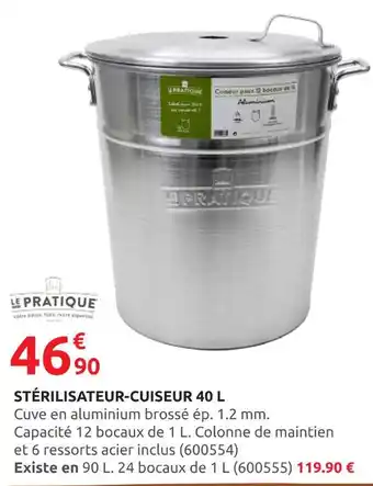 Rural Master LE PRATIQUE Stérilisateur-Cuiseur 40 L offre