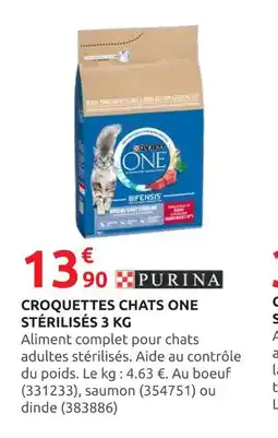 Rural Master PURINA Croquettes chats One stérilisés du poids offre