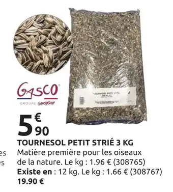 Rural Master GASCO Tournesol petit strié 3 kg offre