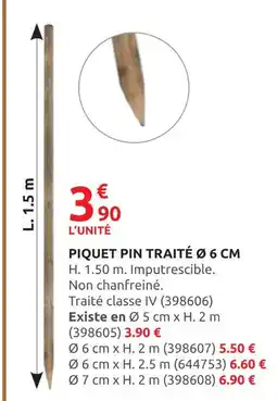 Rural Master Piquet pin traité Ø 6 cm offre
