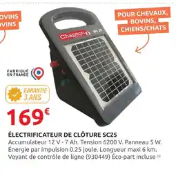 Rural Master Chapron Électrificateur de clôture SC25 offre