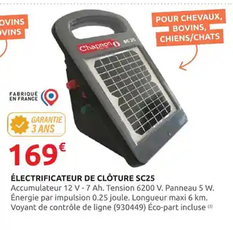 Rural Master Chapron Électrificateur de clôture SC25 offre