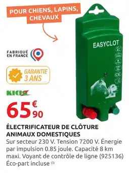 Rural Master Électrificateur de clôture animaux domestiques offre