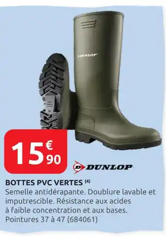 Rural Master DUNLOP Bottes PVC Vertes offre