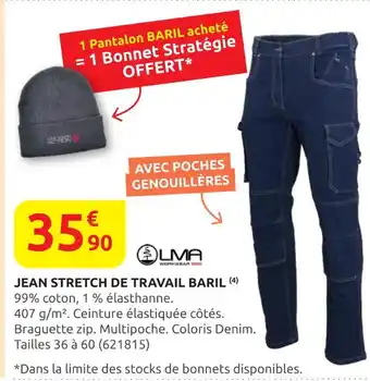 Rural Master LMA Jean Stretch de Travail Baril offre