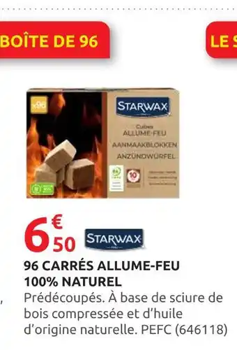 Rural Master STARWAX 96 Carrés Allume-Feu 100% Naturel offre