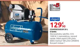 Rural Master SCHEPPACH Compresseur 50 L 8 Bars offre