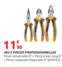 Rural Master INGCO Jeu 3 pinces professionnelles offre