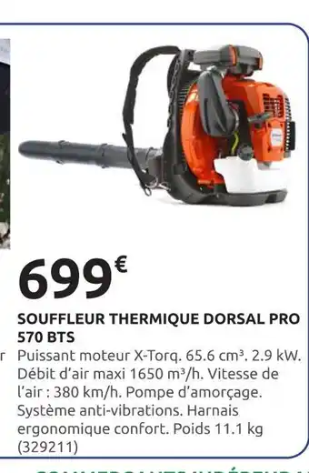 Rural Master Souffleur thermique dorsal PRO 570 BTS offre