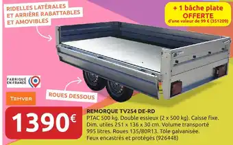 Rural Master TEMVER Remorque TV254 DE-RD offre