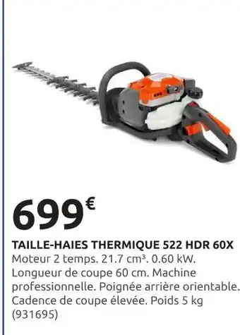 Rural Master Taille-haies thermique 522 HDR 60X offre