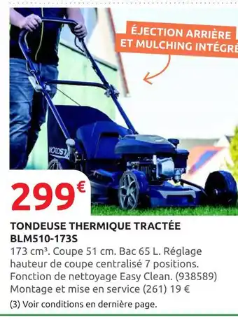 Rural Master Tondeuse thermique tractée BLM510-173S offre