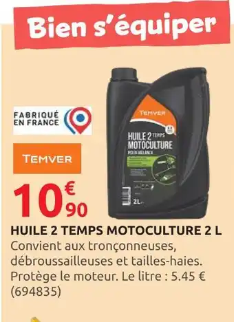 Rural Master TEMVER Huile 2 Temps Motoculture offre