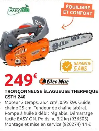 Rural Master Tronçonneuse Élagueuse Thermique GSTH 240 offre