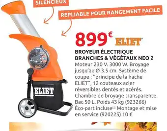 Rural Master Eliet Broyeur électrique branches & végétaux Neo 2 offre