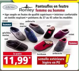 Norma RONLEY Pantoufles en feutre homme bleu marine offre