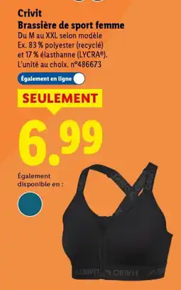 Lidl Crivit brassière de sport femme offre