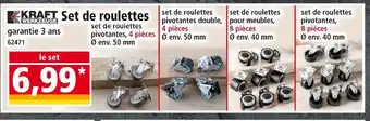 Norma KRAFT WERKZEUGE Set de roulettes pivotantes offre