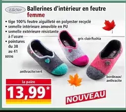 Norma ELLENOR Ballerines d'intérieur en feutre femme offre