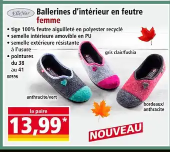 Norma ELLENOR Ballerines d'intérieur en feutre femme offre