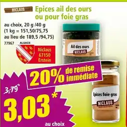 Norma Niclaus Epices ail des ours offre