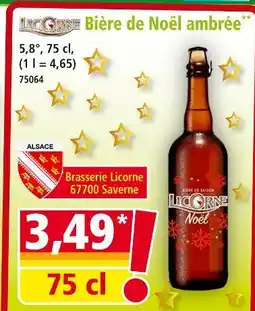 Norma LICORNE Bière de Noël ambrée offre