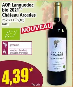 Norma CHATEAU ARCADES AOP Languedoc bio 2021 offre