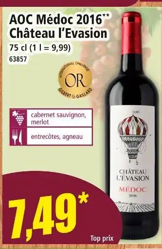 Norma Château l'Evasion AOC Médoc 2016 offre
