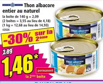 Norma ALBACORE Thon entier au naturel offre
