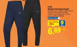Lidl Crivit pantalon thermique homme offre
