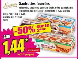 Norma Excelsior Gaufrettes fourrées noisettes offre